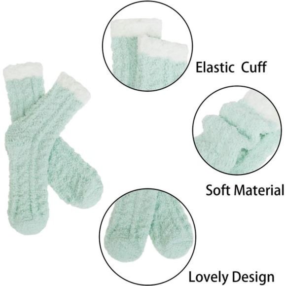 6-7 Pairs Womens Winter Fuzzy Socks Cozy Fluffy Socks Warm Fuzzy Christmas Socks - Picture 3 of 7